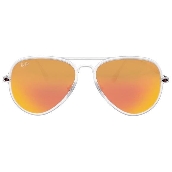 Rare Ray-Ban Aviator Sunglasses Lightray 2.0 Orange Mirror Polarized - Picture 1 of 13